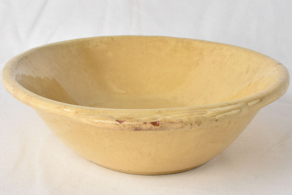 Yellow Glazed Oval Antique Bowl