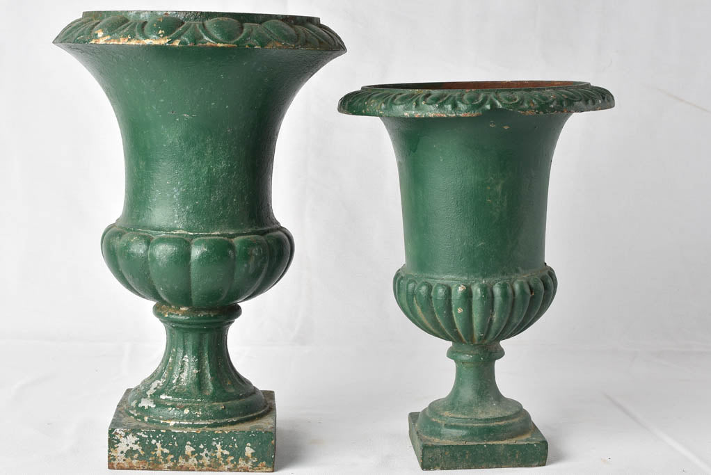 Vintage Medici-Inspired Cast Iron Planters