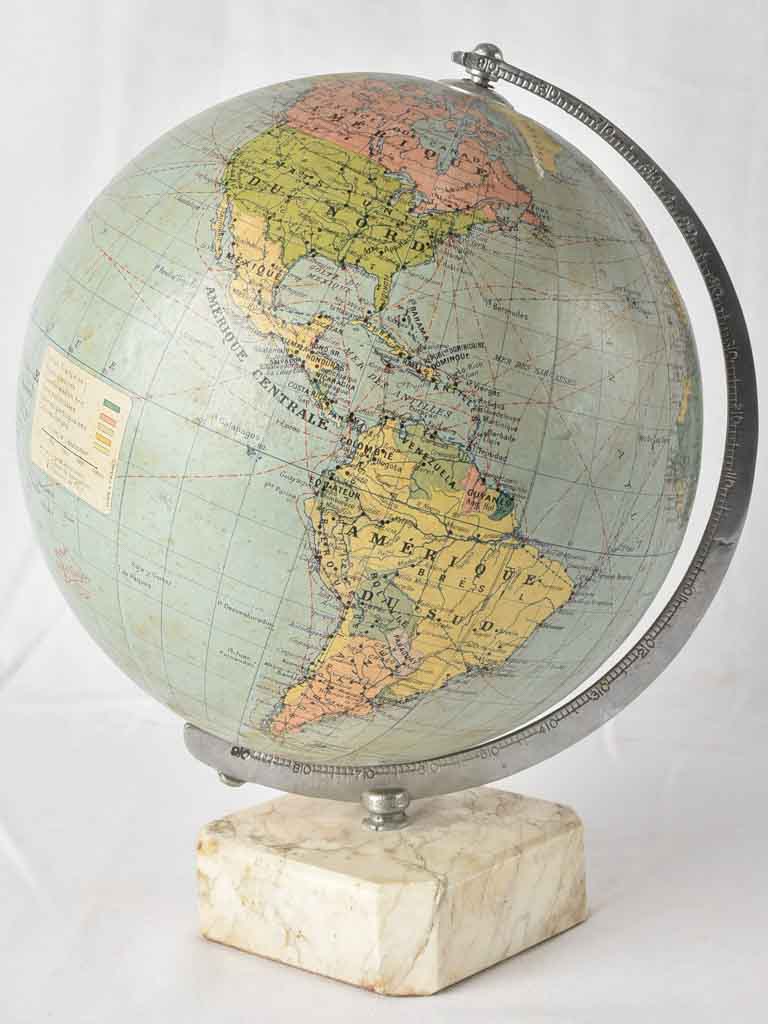 Vintage Papier Mâché World Globe