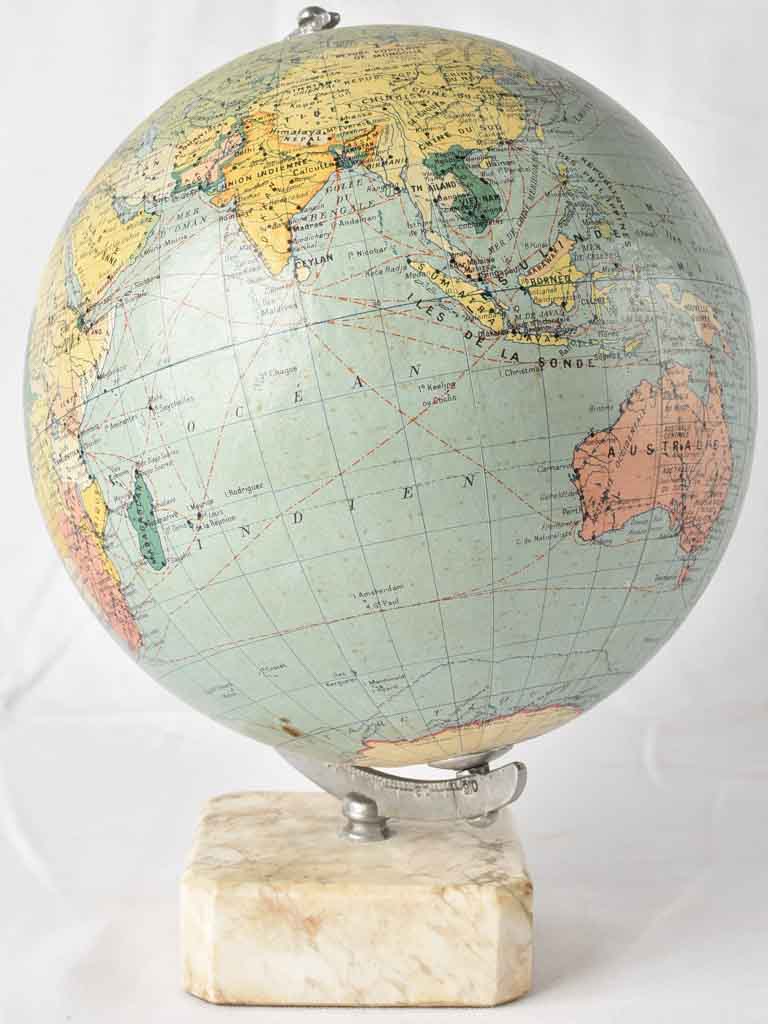 Worn Papier Mâché Globe Decor