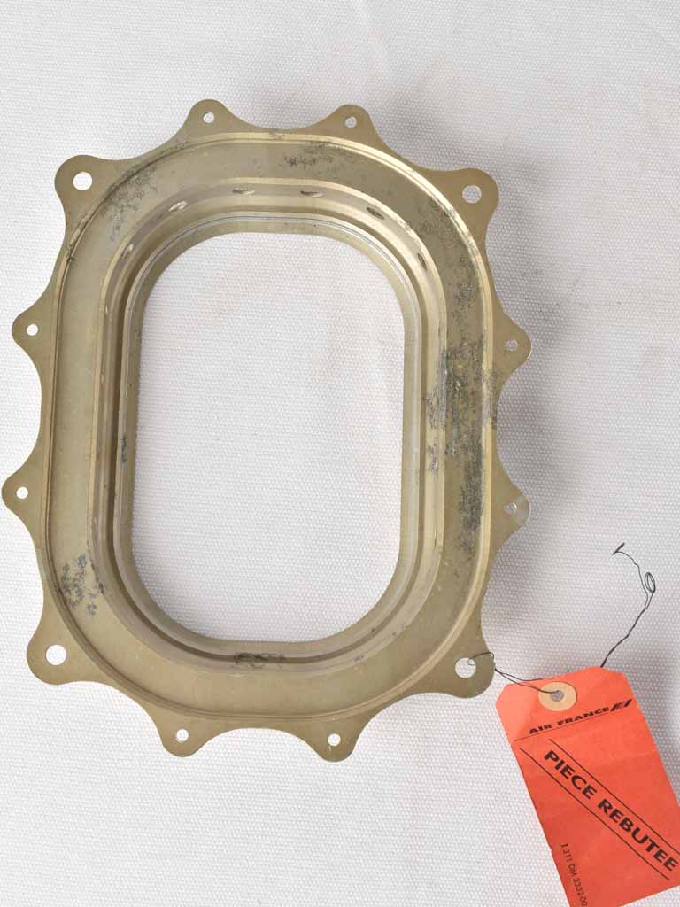 Antique Concorde airplane metallic window frame