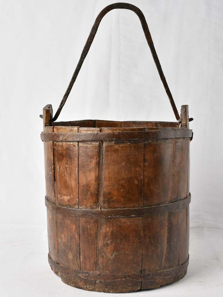 Rustic wooden measuring bucket 13"