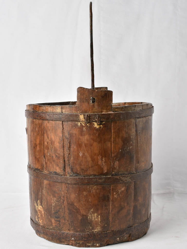 Rustic wooden measuring bucket 13"