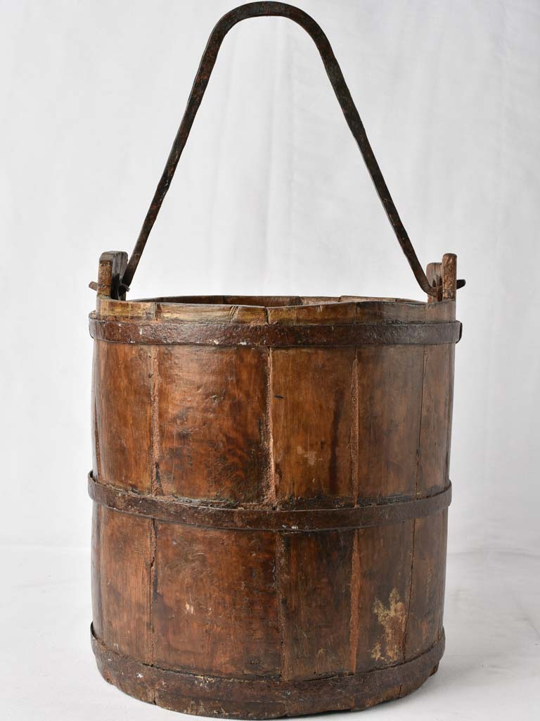 Rustic wooden measuring bucket 13"