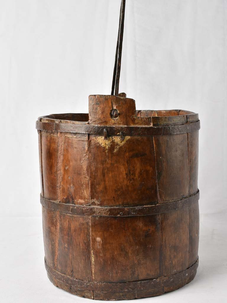 Rustic wooden measuring bucket 13"