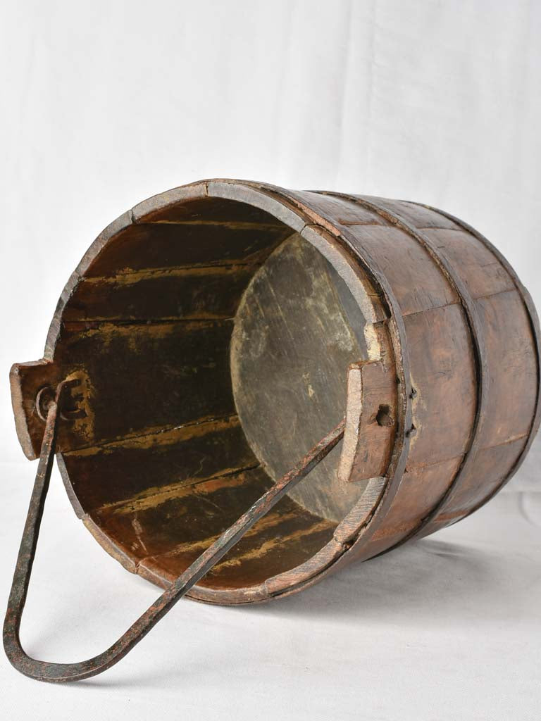 Rustic wooden measuring bucket 13"