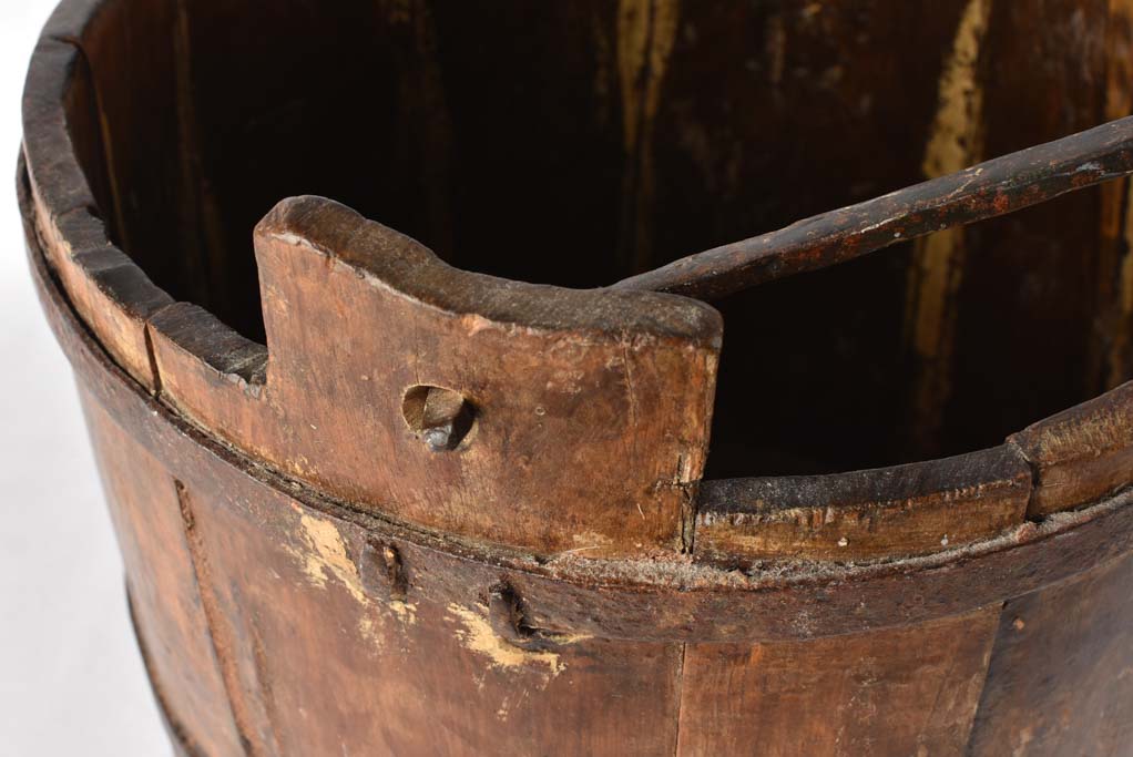 Rustic wooden measuring bucket 13"