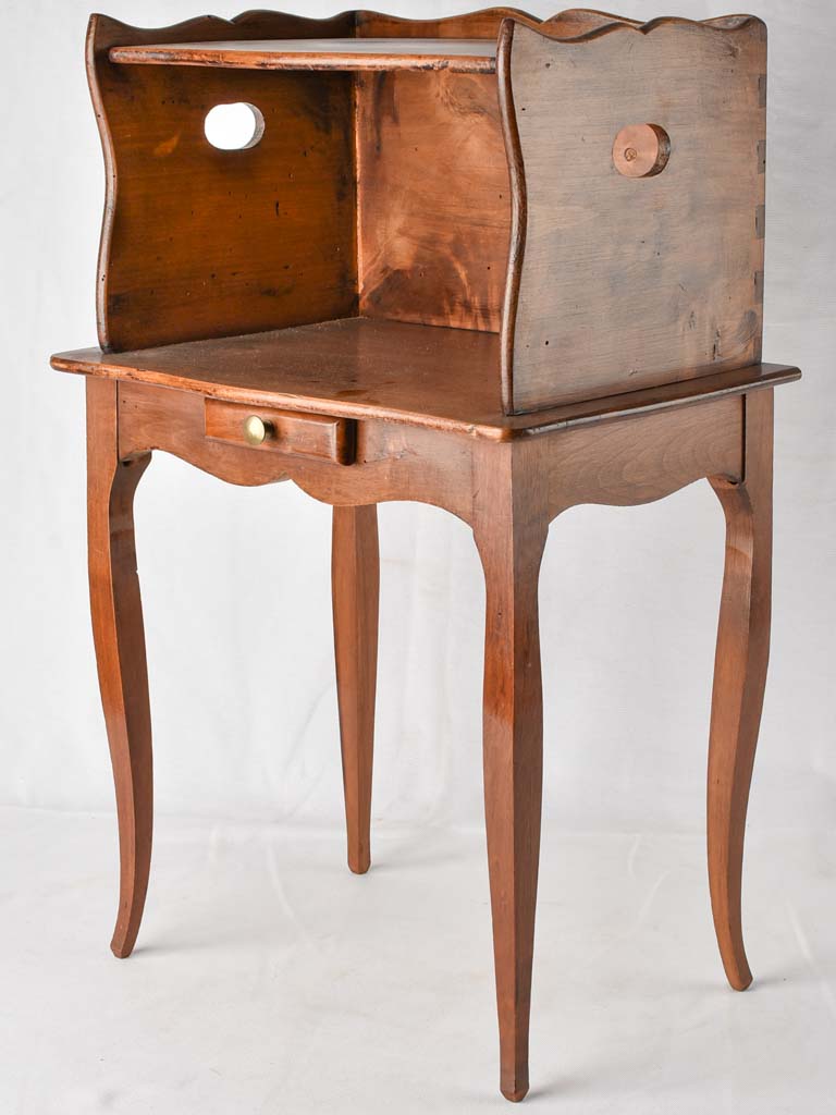 Antique French nightstand w/ drawer - walnut