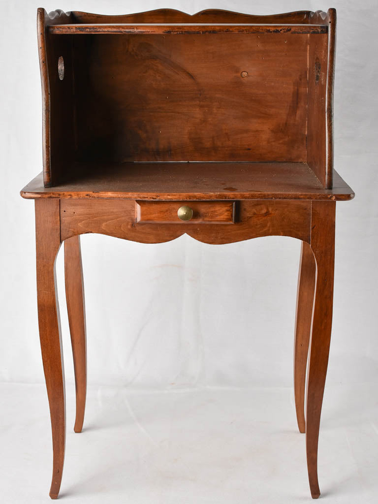 Antique French nightstand w/ drawer - walnut