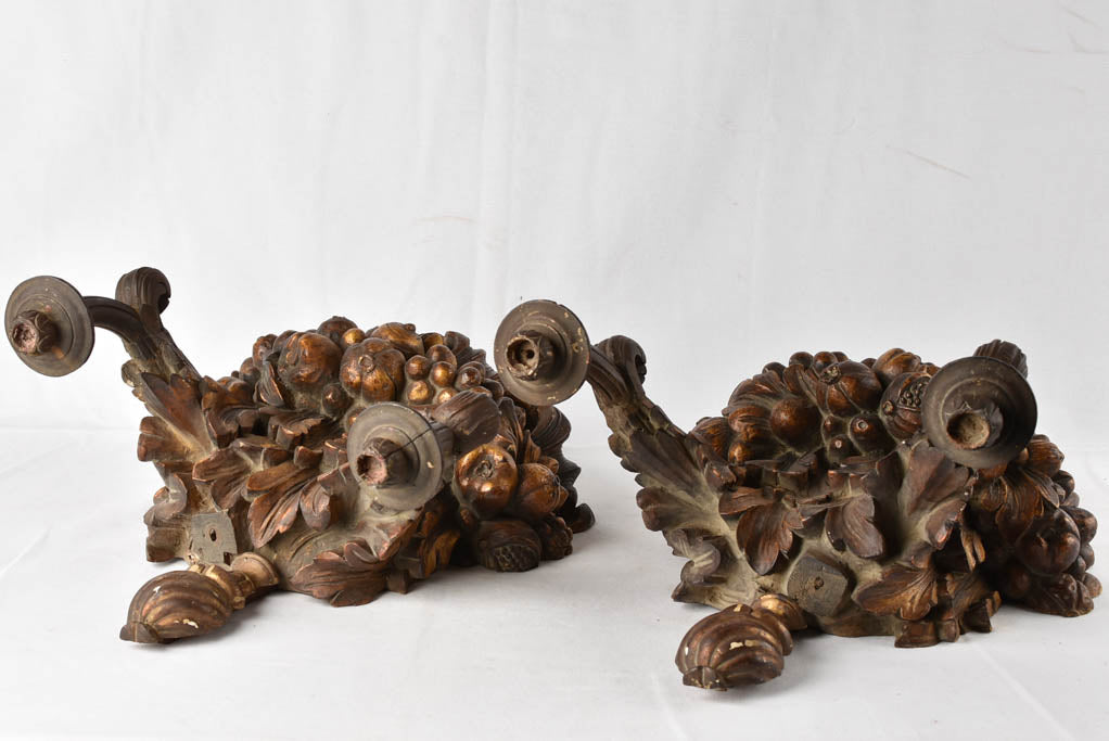 Aged Italian pomegranates design sconces