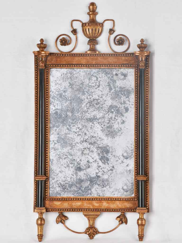 Antique gilded frame mirror pair