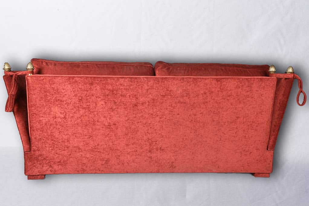 1940s Maison Jansen Knole sofa w/ burgundy silk velvet uphostery 88½"