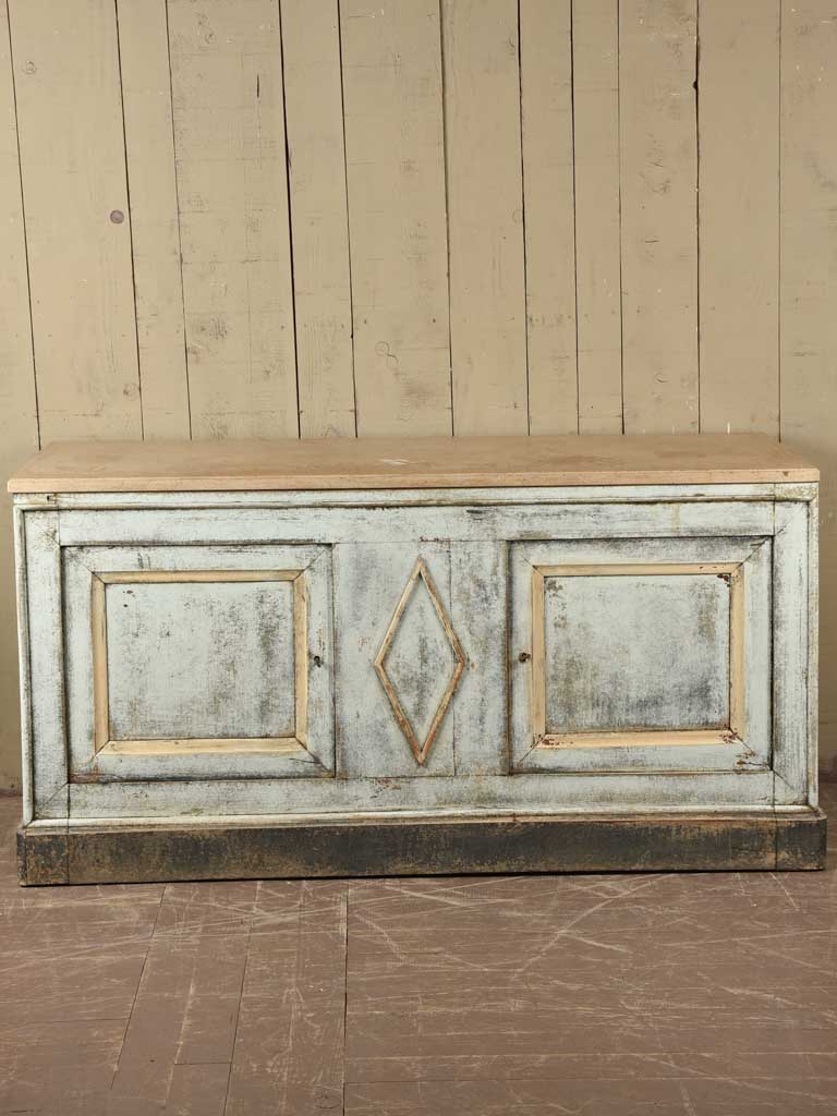 Directoire buffet w/ stone top & blue / beige patina 70¾"