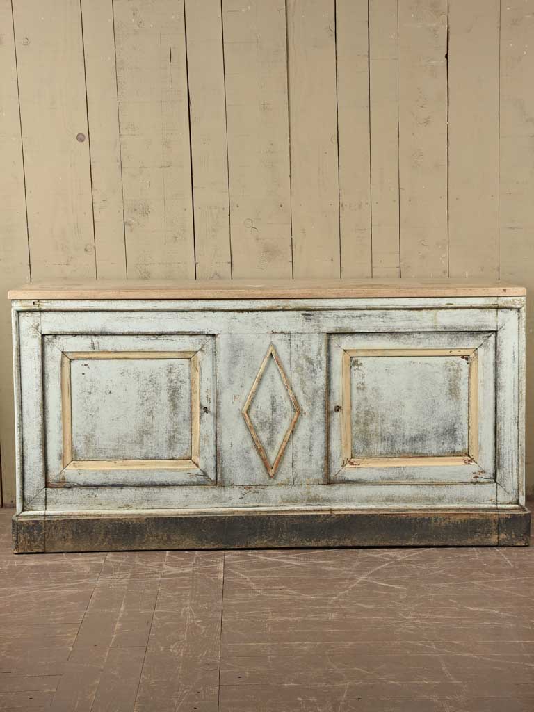 Directoire buffet w/ stone top & blue / beige patina 70¾"