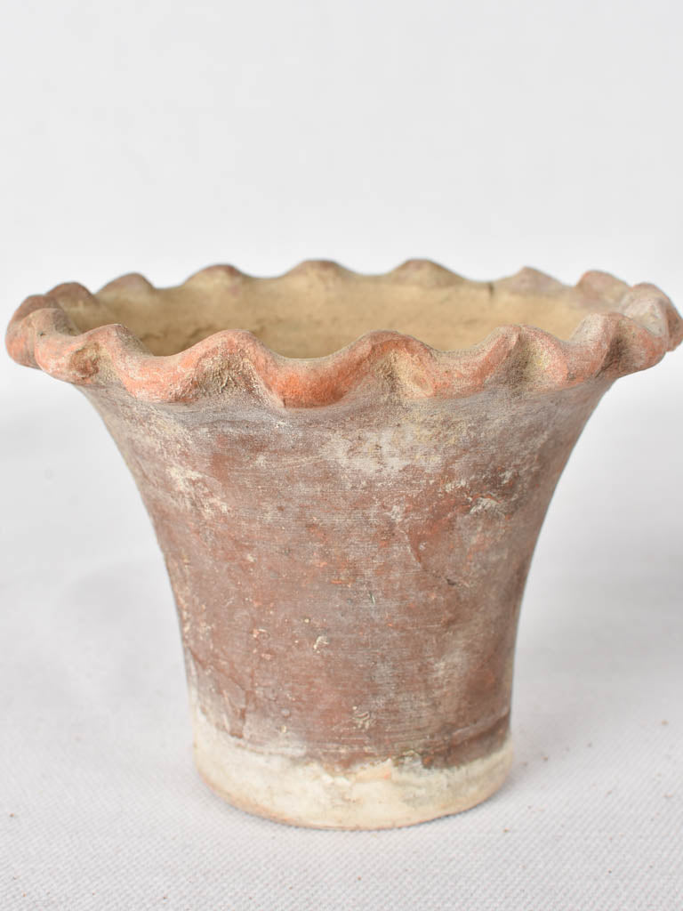 5 adorable flower pots - terracotta w/ rippled edge 3½"