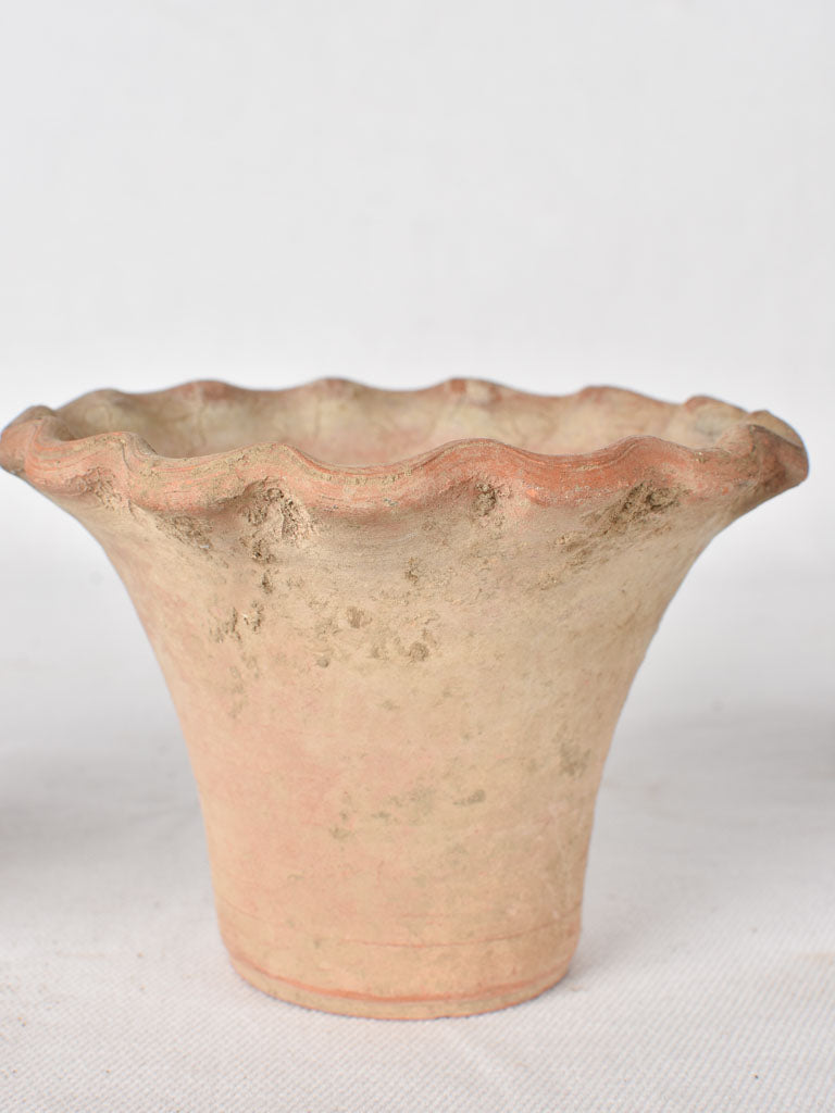 5 adorable flower pots - terracotta w/ rippled edge 3½"