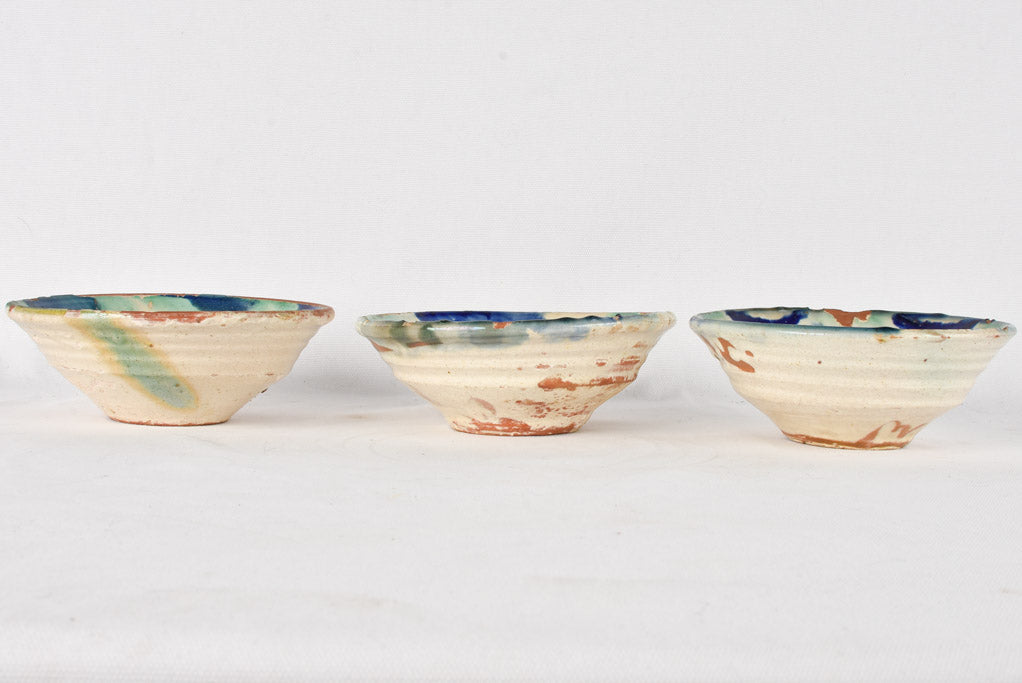 Antique gazpacho bowls with glazing