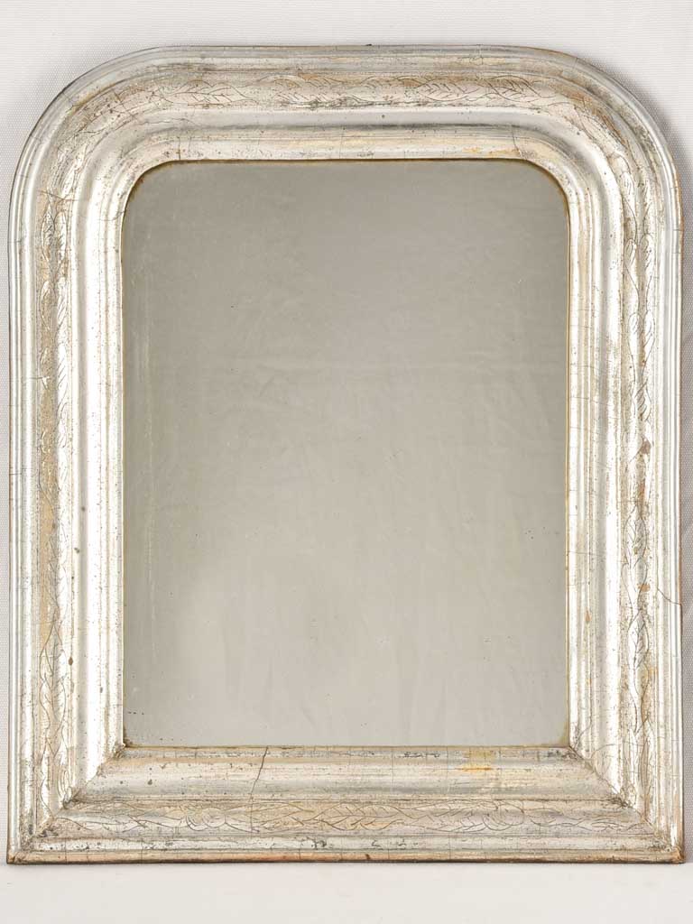 Small Louis Philippe mirror w/ silver frame 20½" x 17"