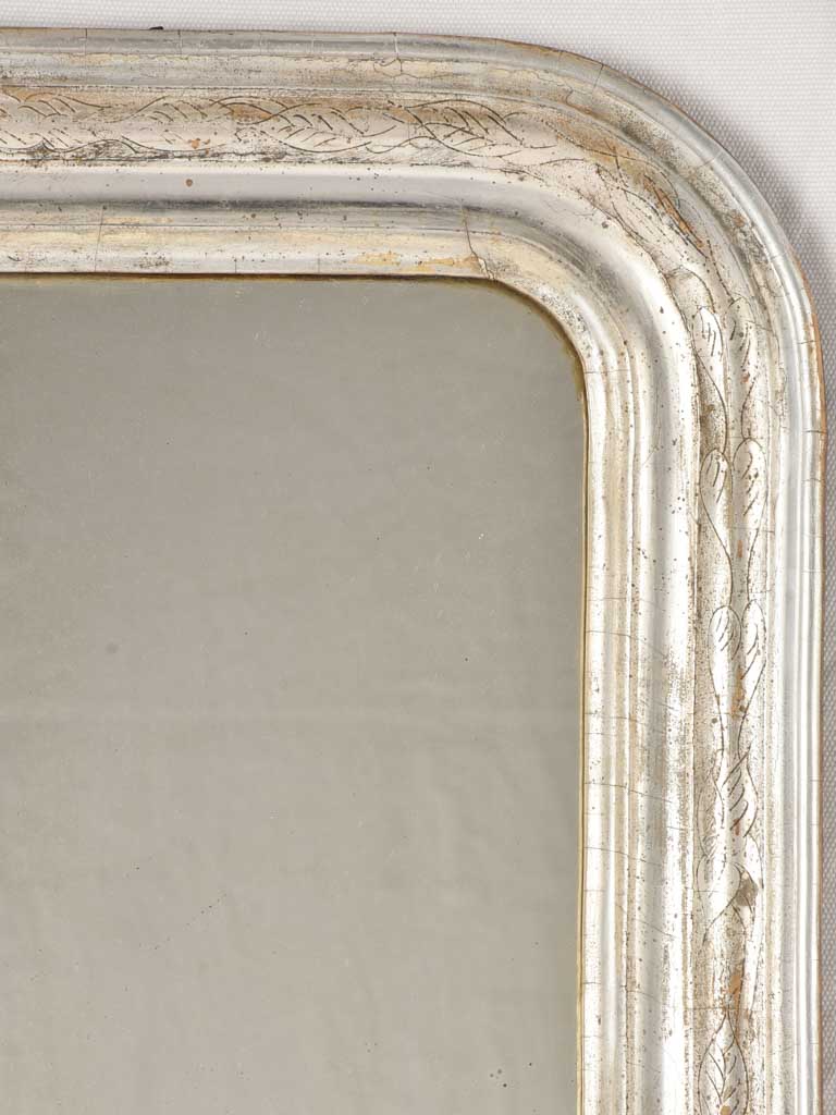 Small Louis Philippe mirror w/ silver frame 20½" x 17"