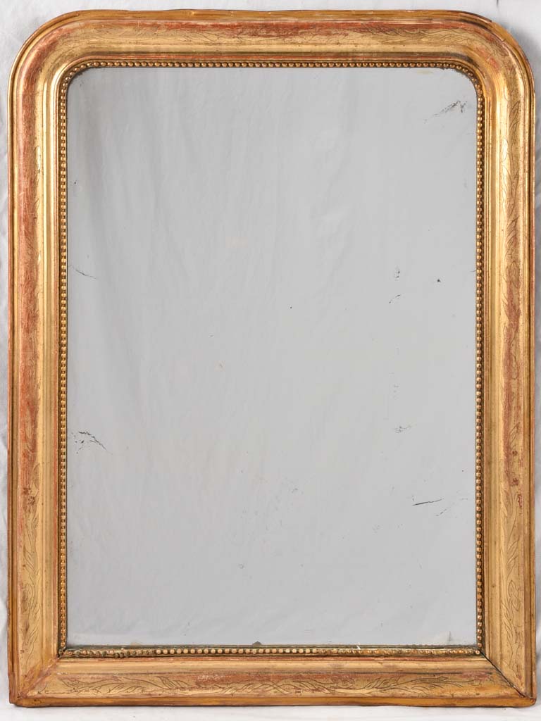 Large Louis Philippe w/ beading & gilded frame 38½" x 28¾"