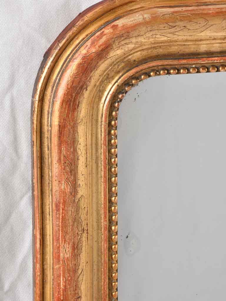 Large Louis Philippe w/ beading & gilded frame 38½" x 28¾"