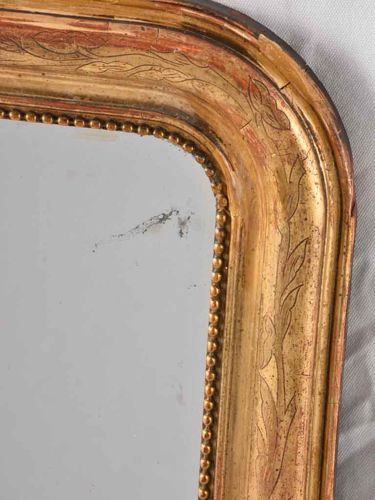 Large Louis Philippe w/ beading & gilded frame 38½" x 28¾"