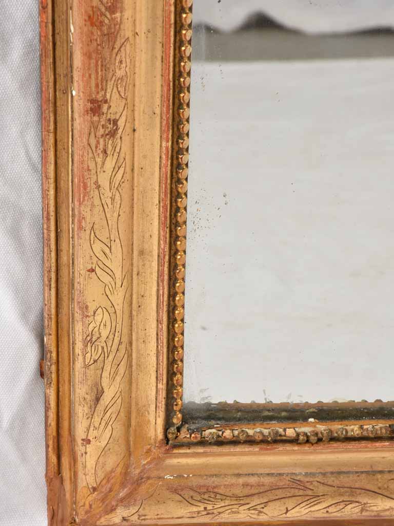 Large Louis Philippe w/ beading & gilded frame 38½" x 28¾"