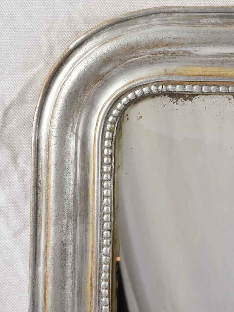 Silver Louis Philippe mirror w/ beading 34¼" x 26½"