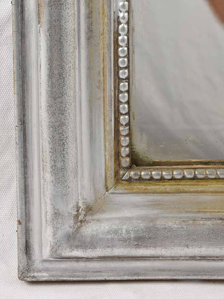 Silver Louis Philippe mirror w/ beading 34¼" x 26½"