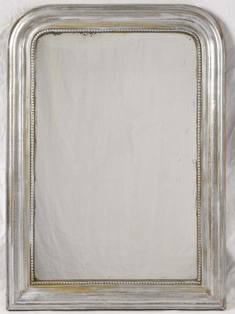 Silver Louis Philippe mirror w/ beading 34¼" x 26½"