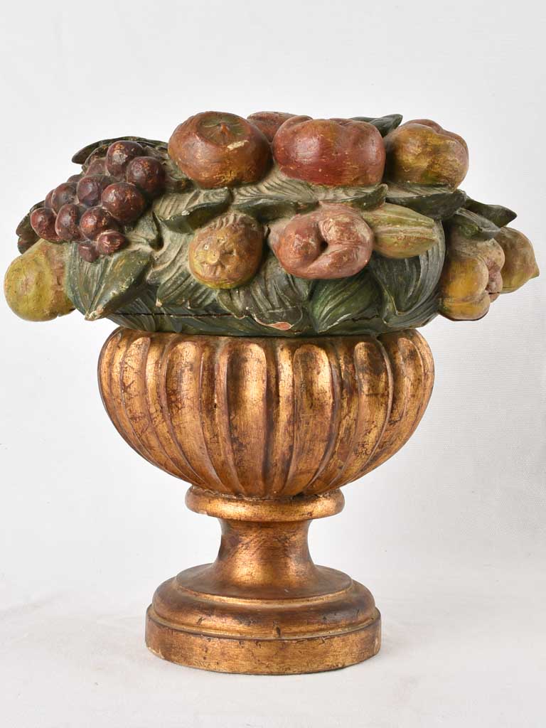 Salvaged antique boiserie fruit bowl 13¾"