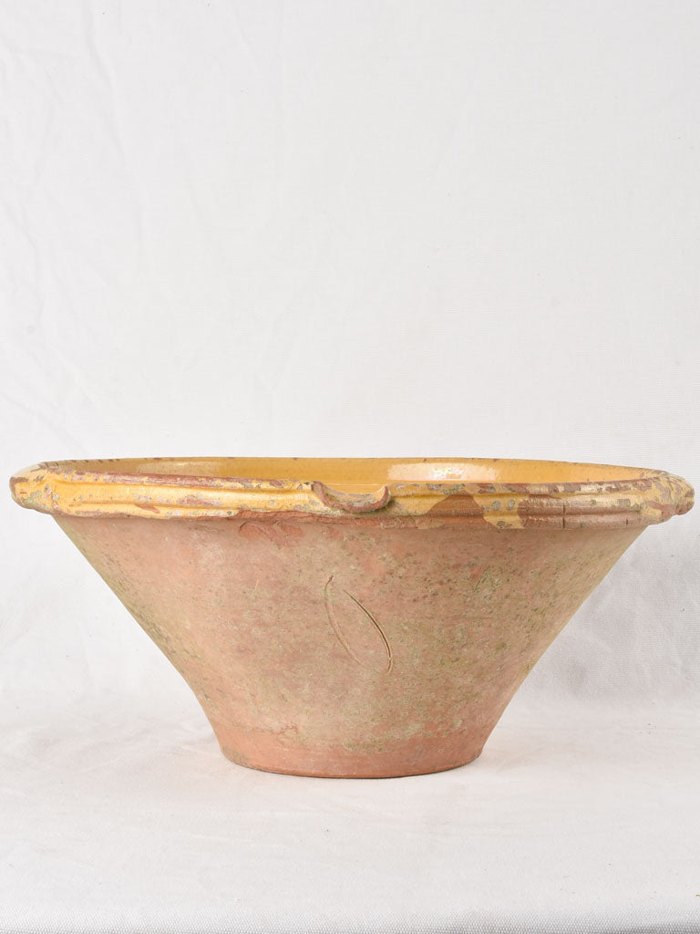 Antique French terracotta 'tian' bowl 18½"