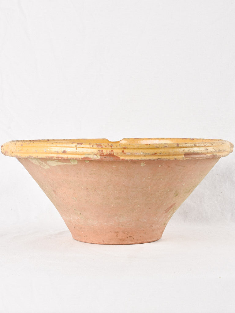 Antique French terracotta 'tian' bowl 18½"