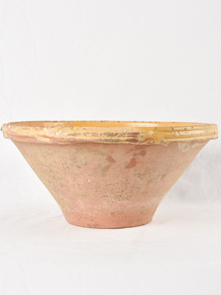 Antique French terracotta 'tian' bowl 18½"