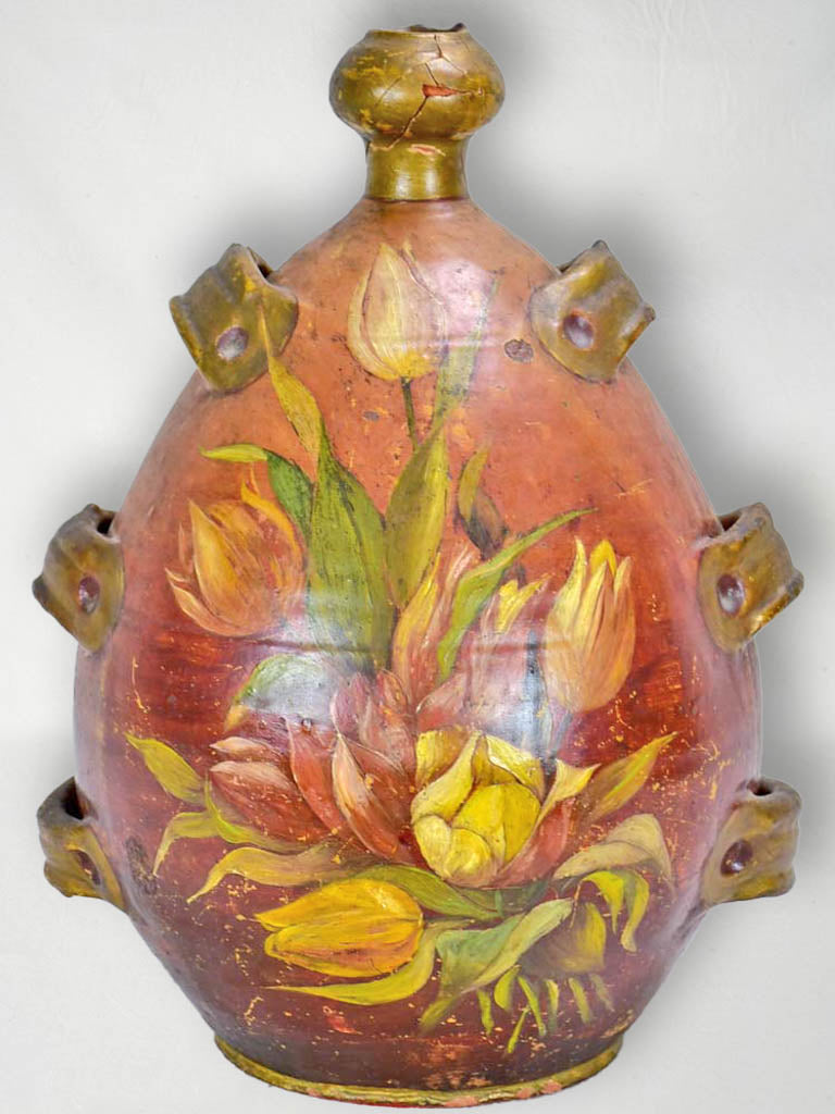 Napoleon III conscience jug with hand painted tulips