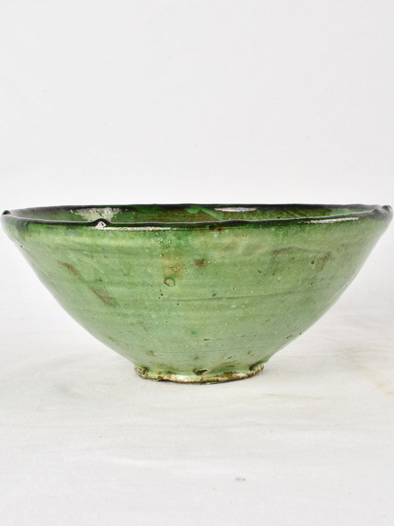 Antique ceramic strainer - green 9¾"