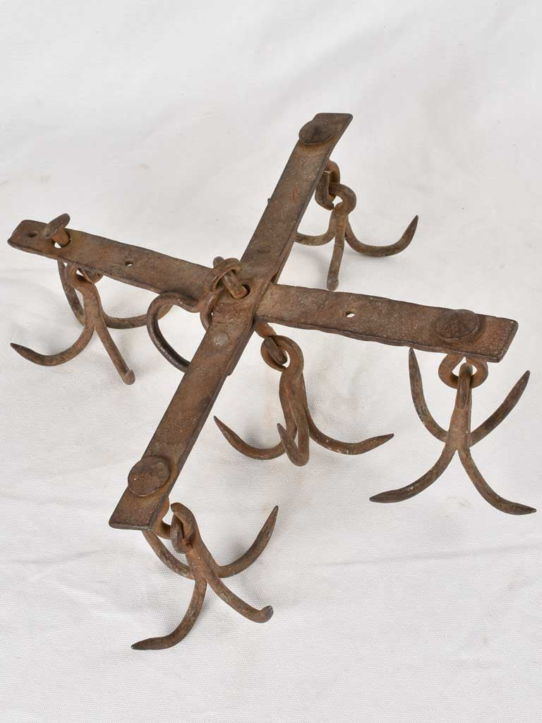 Vintage saucisson display iron hooks