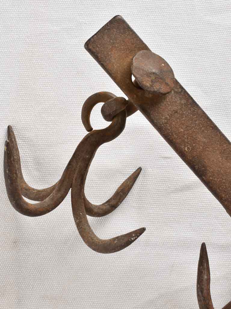 Aged patina iron hooks set