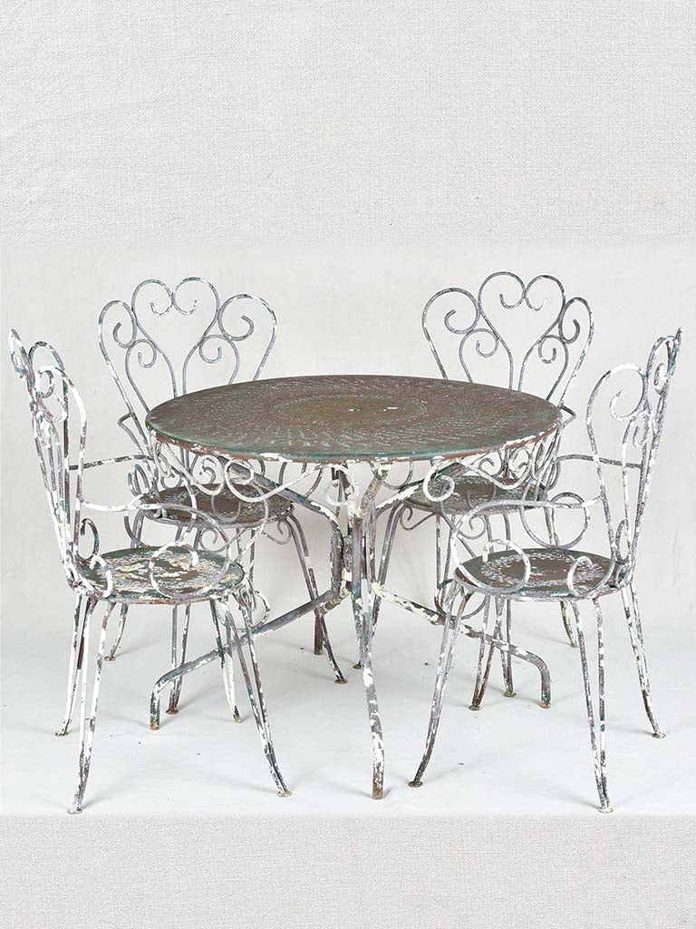 Rustic wrought iron vintage table