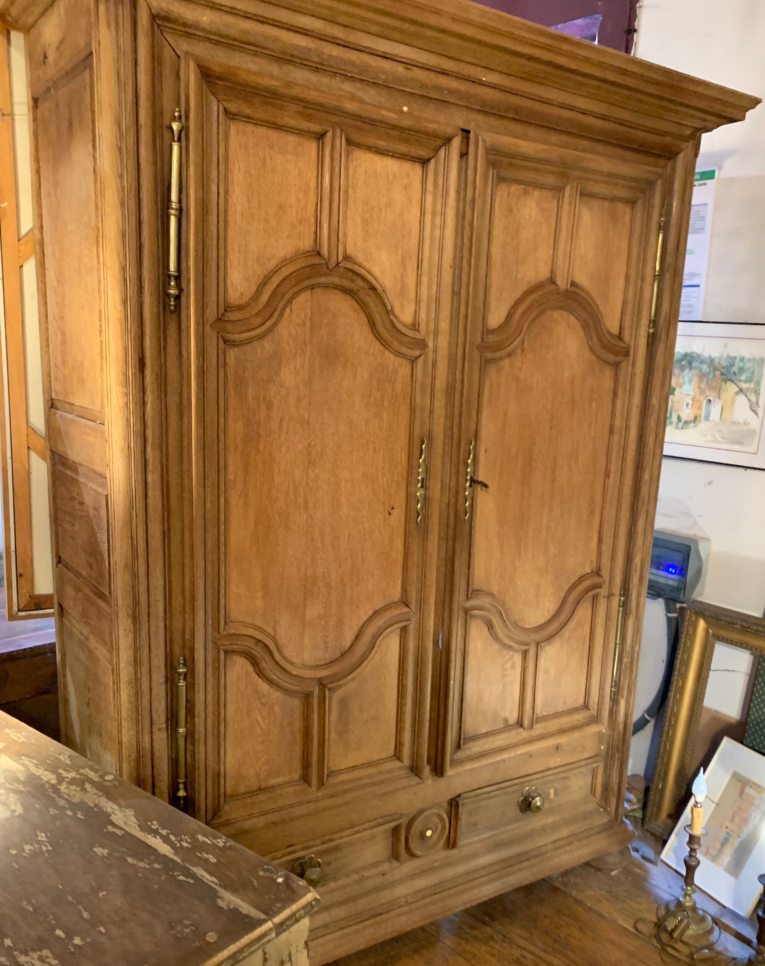 Antique oak eighteenth-century armoire