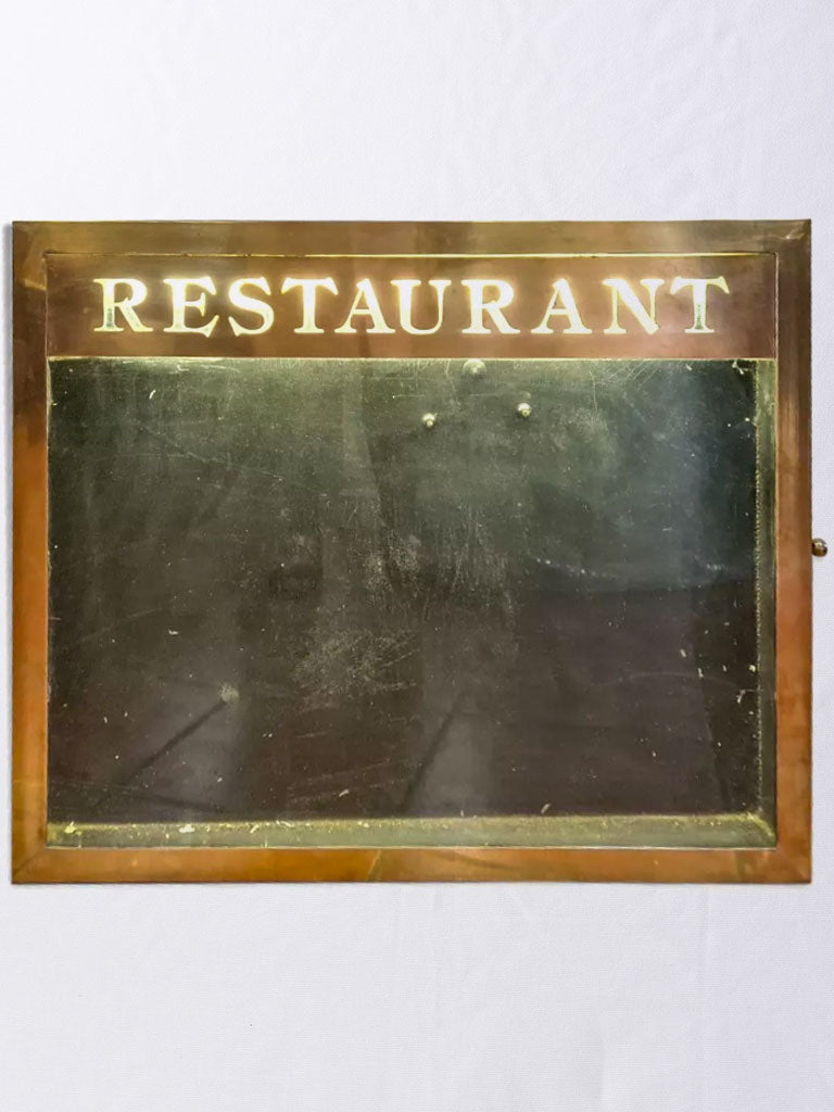 Vintage menu display case 'Restaurant'