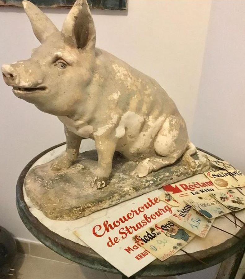 Charming 19th-century butcher's shop presentation pig