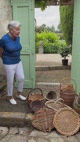 Vintage wicker market trolley