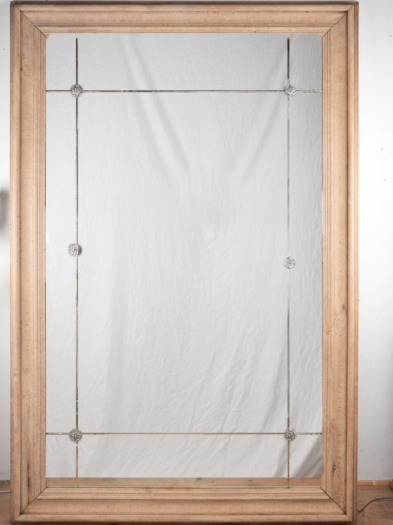 Very large oak mirror 88½" x 59¾"