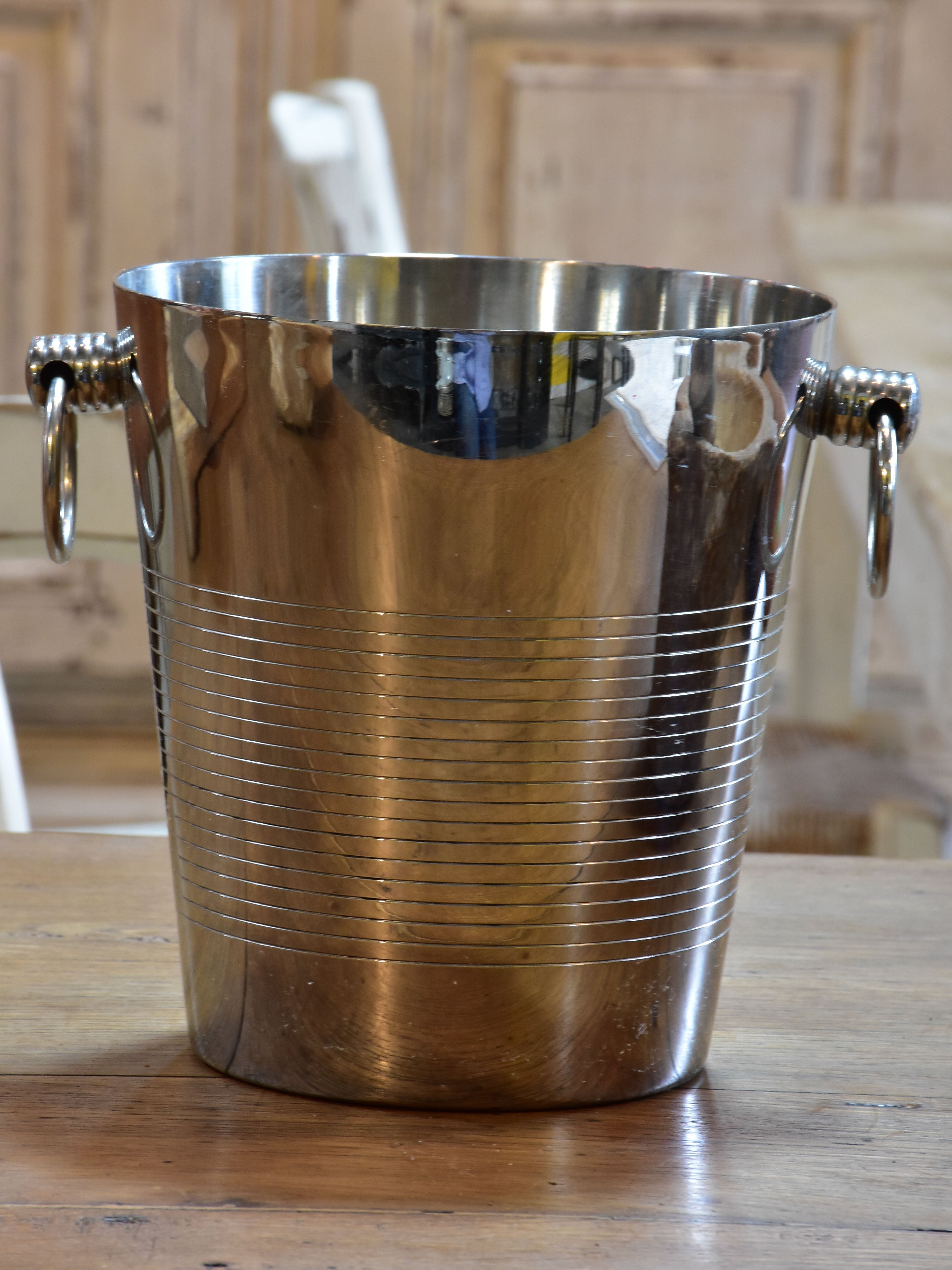 Vintage stainless steel champagne bucket