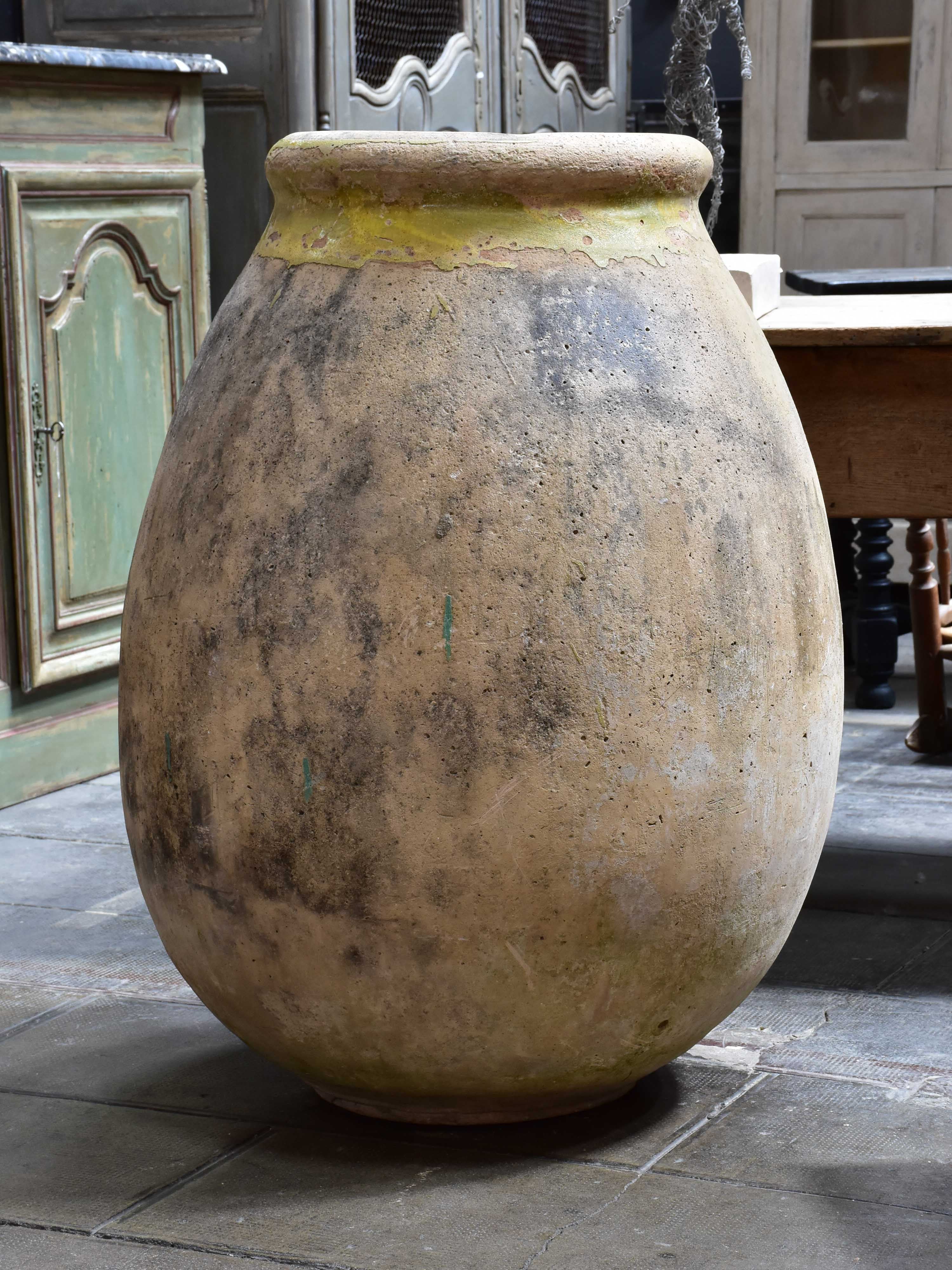 Biot jar, large, yellow glaze 37", 18th-century