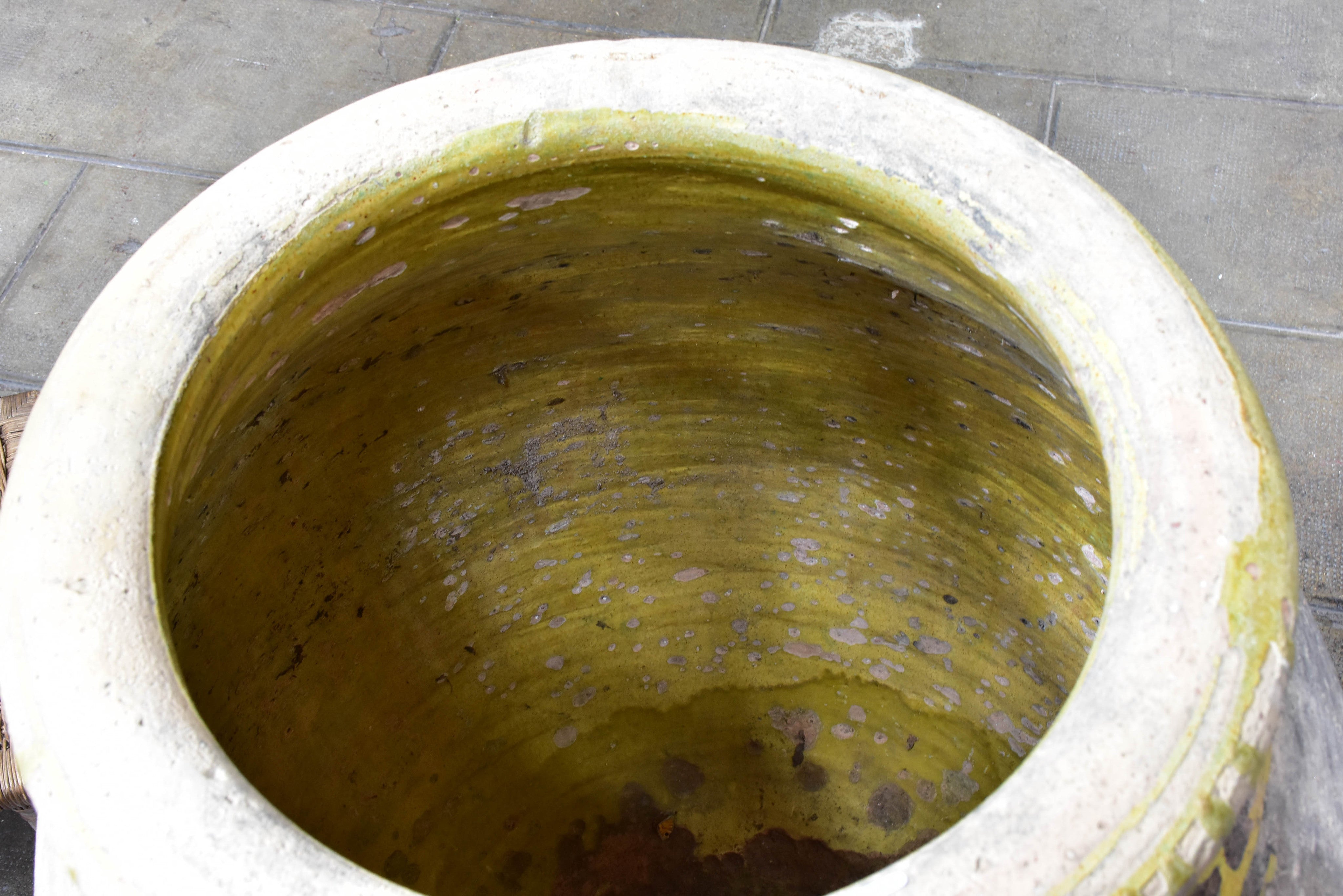 Biot jar, large, yellow glaze 37", 18th-century