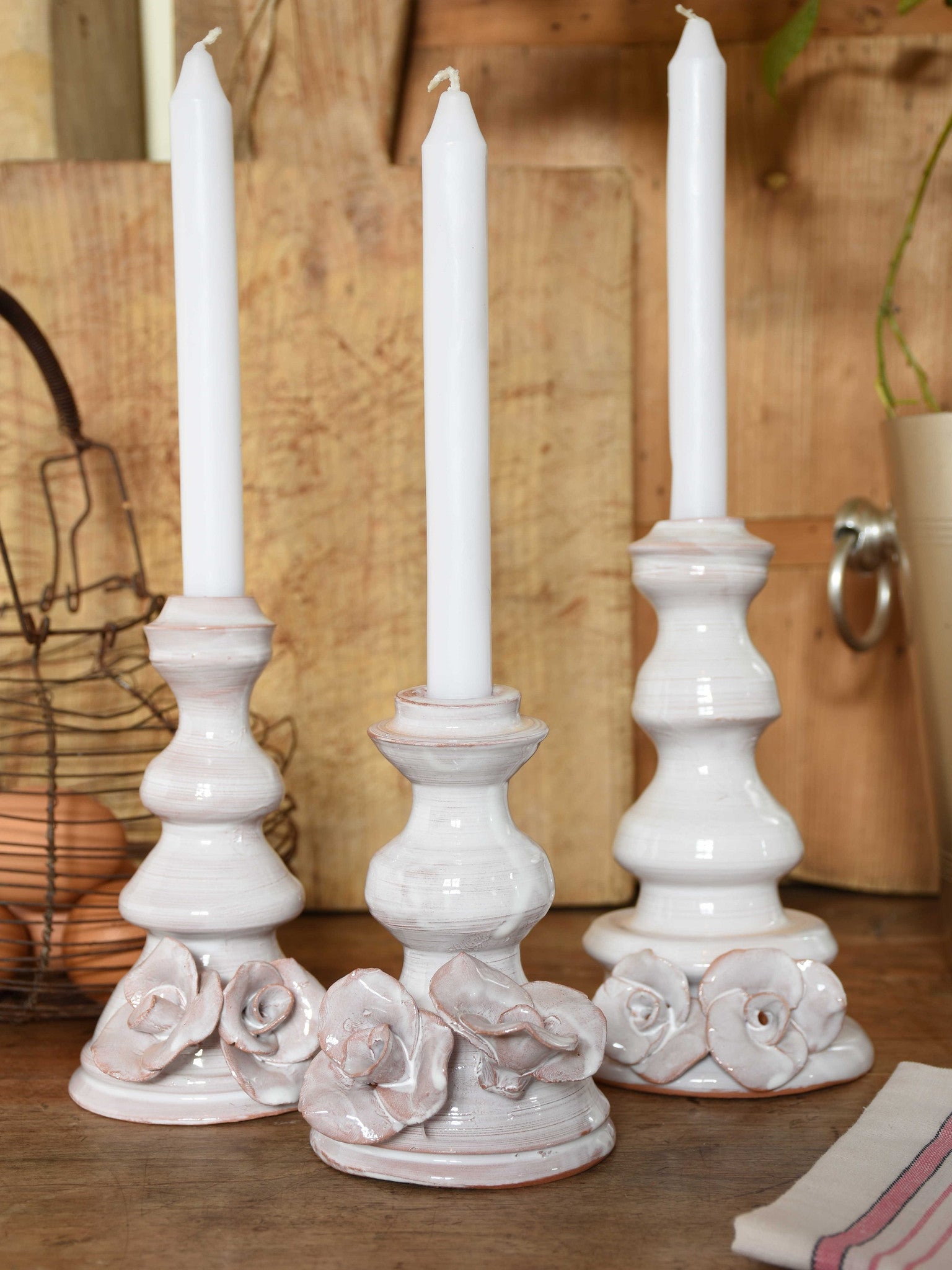 Set of three candlesticks