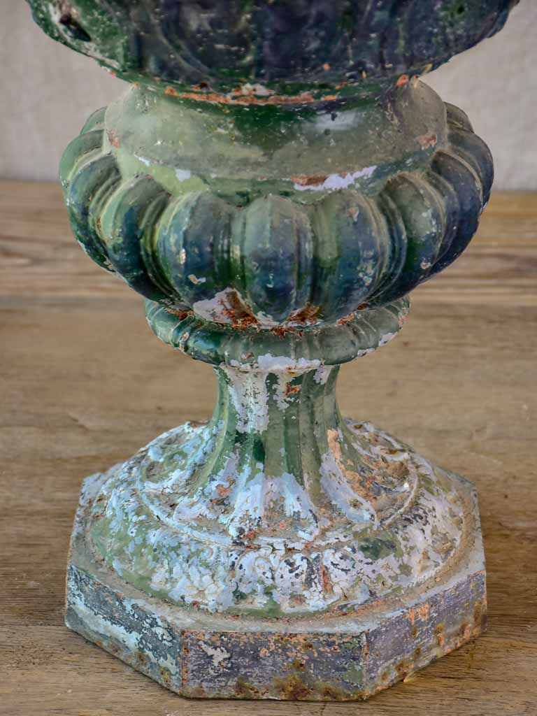 Elegant cast iron French garden urn