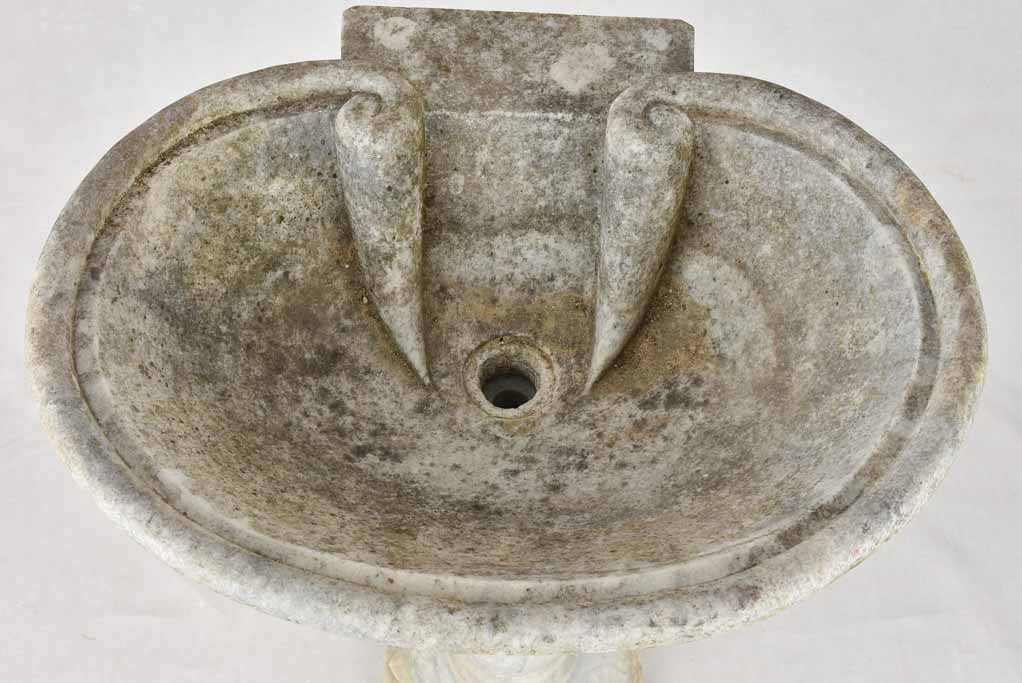 19th century marble fountain / pedestal basin 35½"